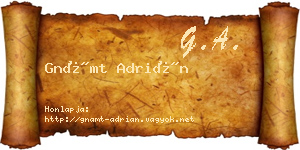 Gnámt Adrián névjegykártya